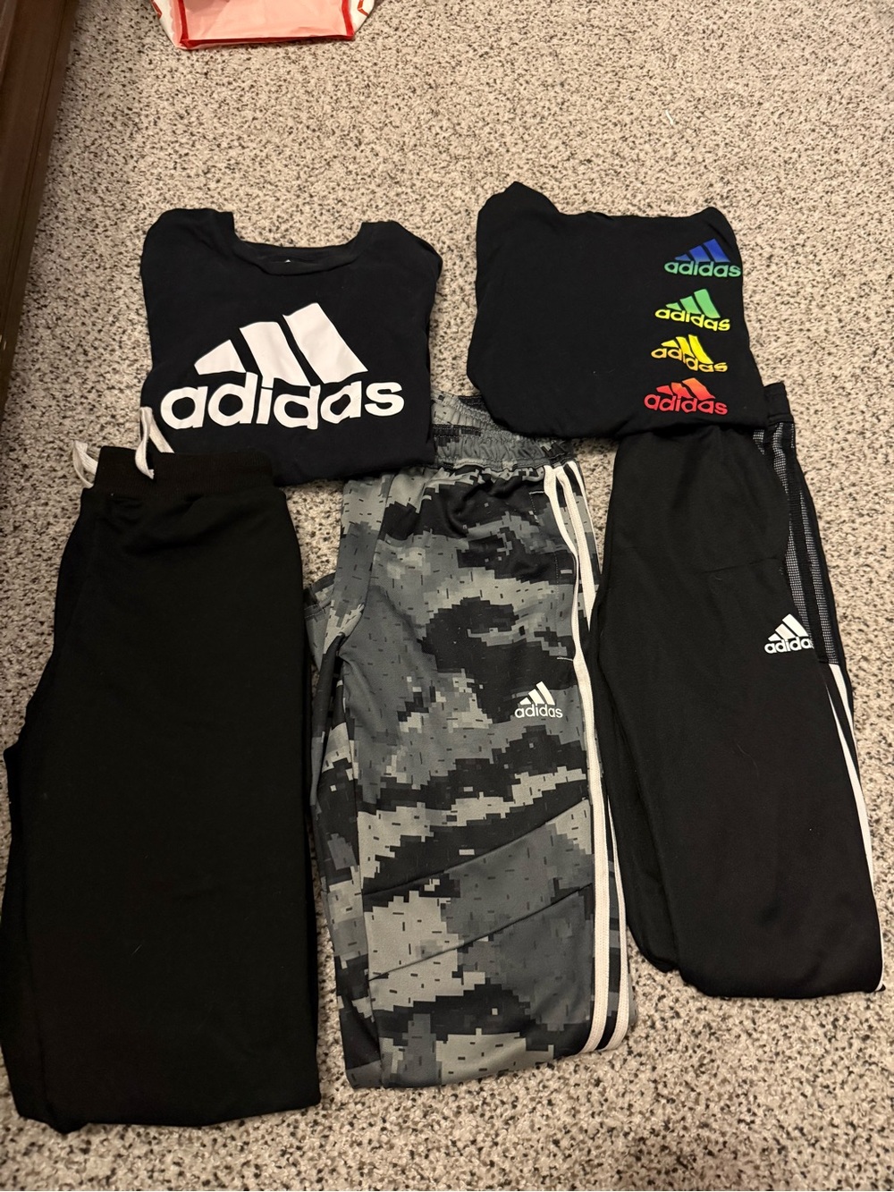 adidas Kids Black & Gray 10/12 lot